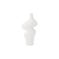 Stylish White Ceramic Sculpture Vase - Modern Abstract Design