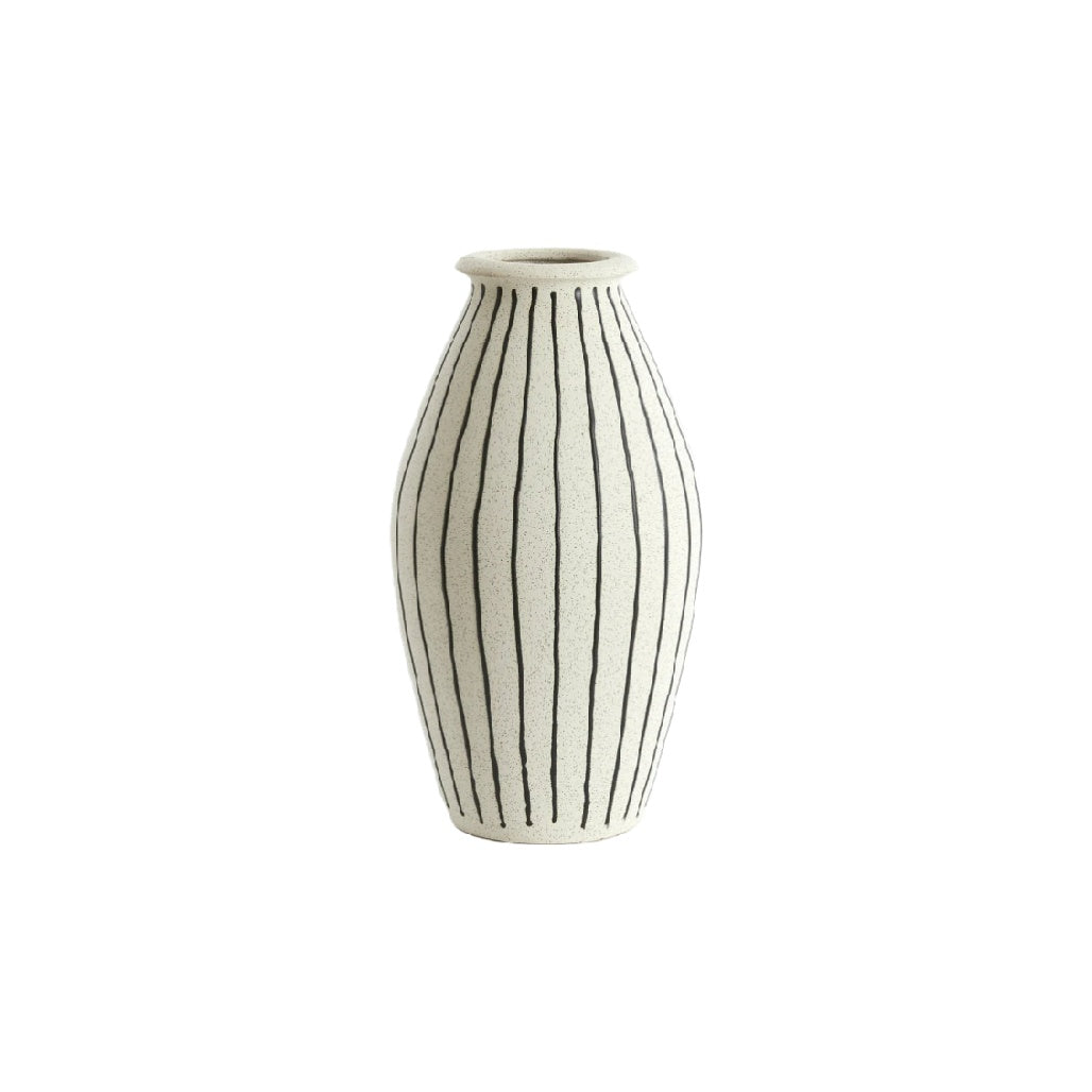 Striped Ceramic Vase - Modern Decorative Home Accent