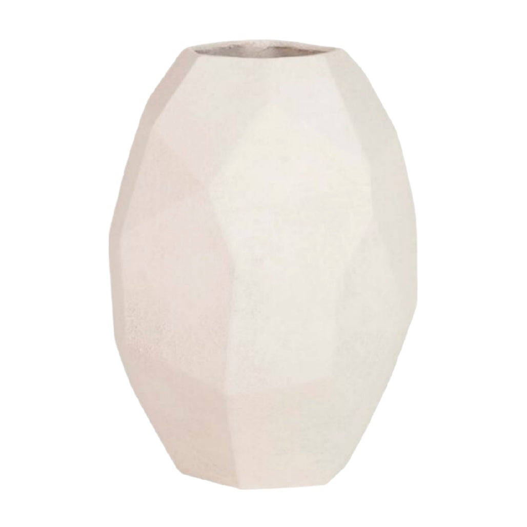 Modern Geometric Ceramic Vase - Elegant White Decor**