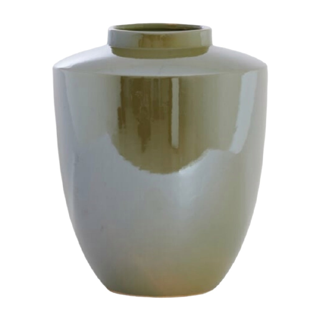 Elegant Ceramic Green Vase - Modern Home Decor Accent