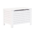 White Wooden Storage Chest with Lid - Stylish and Functional Storage Solution