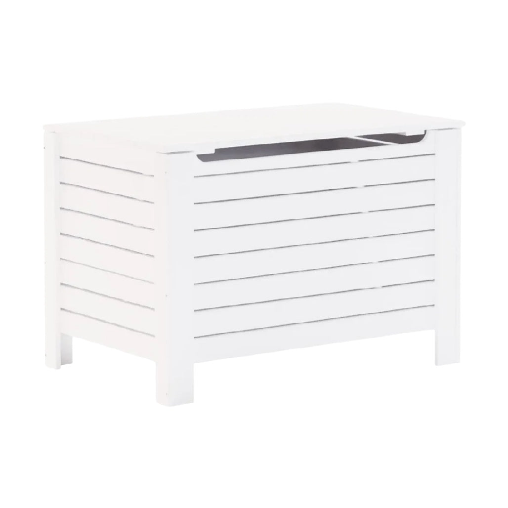 White Wooden Storage Chest with Lid - Stylish and Functional Storage Solution