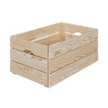 **Wooden Storage Crate - Rustic Natural Pine, Versatile Organizer for Home and Garden**