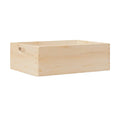 Wooden Storage Crate - Natural Finish, Versatile Organizing Solution with Cut-out Handles